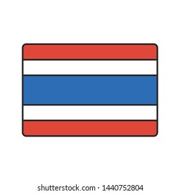 Thailand national flag vector icon