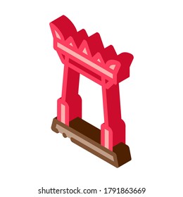 Thailand National Tower Icon Vector. Isometric Ancient Thailand Touristic Place Showplace sign. color isolated symbol illustration