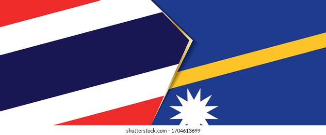 Thailand and Nauru flags, two vector flags symbol of relationship or confrontation.