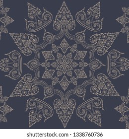  Thailand ornament . Aztec towel, yoga mat. Vector Henna tattoo style. Can be used for textile, greeting business card background, phone case print 