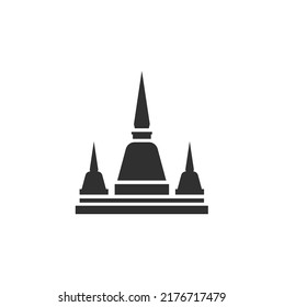 Thailand pagoda icon in trendy flat style isolated on white background. Symbol for your web site design, logo, app, UI. Vector illustration, EPS