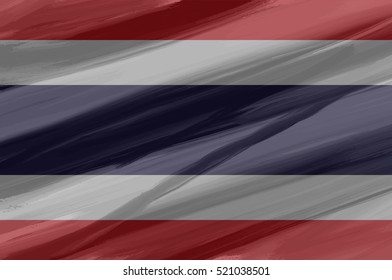  Thailand painted / drawn vector flag. Dramatic, unusual look. Vector file contains flag and texture layers
