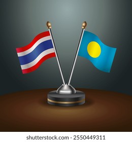 Tailândia e Palau sinalizam a relação com o plano de fundo gradiente. Ilustração de vetor