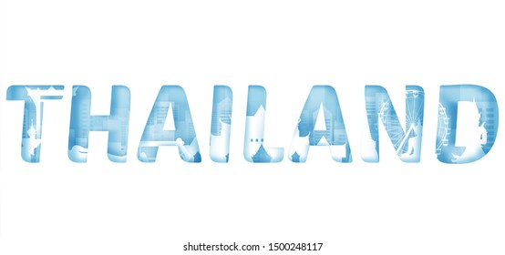 Thailand in paper cut style vector illustration