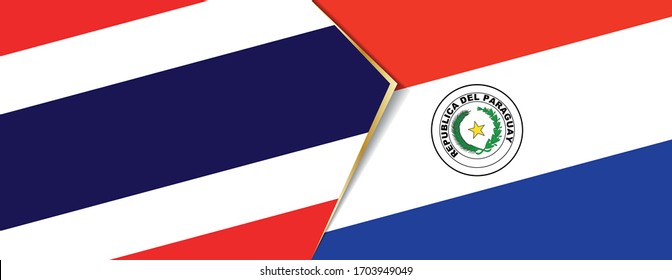 Thailand and Paraguay flags, two vector flags symbol of relationship or confrontation.
