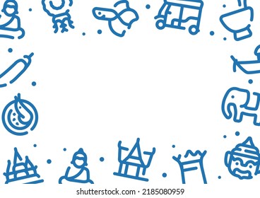 Thailand pattern background for graphic design.A-size horizontal frame.