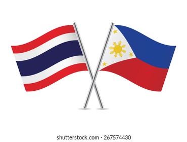 Thailand and Philippines flags. Vector illustration.