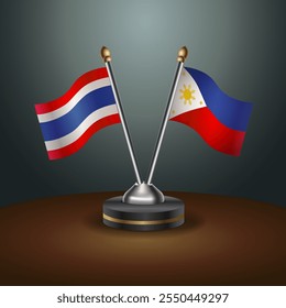 A tabela da Tailândia e das Filipinas sinaliza a relação com o plano de fundo gradiente. Ilustração de vetor
