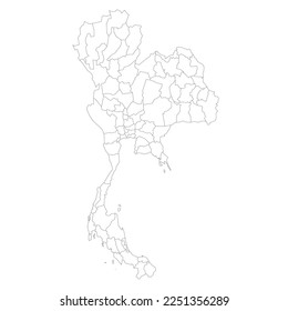 Thailand political map of administrative divisions