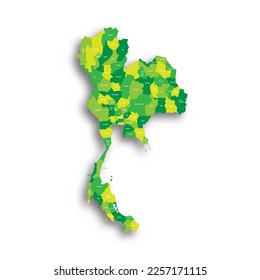 Thailand political map of administrative divisions