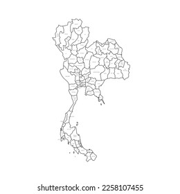 Thailand political map of administrative divisions