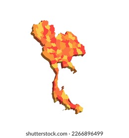 Thailand political map of administrative divisions - provinces. Map with labels.