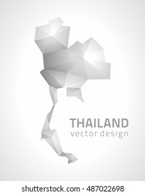 Thailand polygonal vector grey and silver map