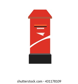 thailand post box, flat design