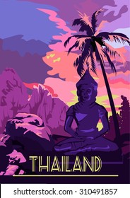 Thailand Poster Design. Vector illustration