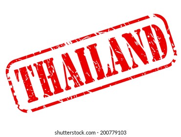 Thailand red stamp text on white