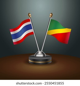 A tabela Tailândia e República do Congo do Norte sinaliza a relação com o plano de fundo gradiente. Ilustração de vetor