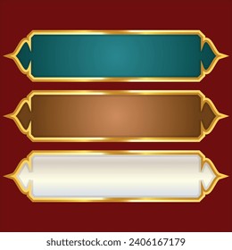 Thailand retro frame pattern exotic borders golden elegant text box banner clipart