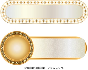 Tailandia patrón de marco retro fronteras exóticas dorado elegante cuadro de texto banner clipart