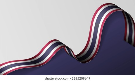 Thailand ribbon flag background. Element of impact for the use you want to make of it.
