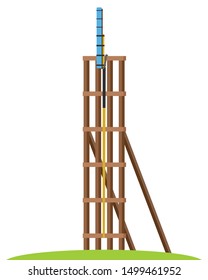 Thailand rocket festival isolated vector, Thai people cal Bang 