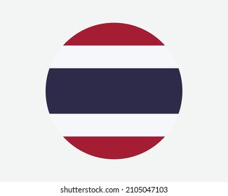 Thailand Round Country Flag. Thai Circle National Flag. Kingdom of Thailand Circular Shape Button Banner. EPS Vector Illustration. svg