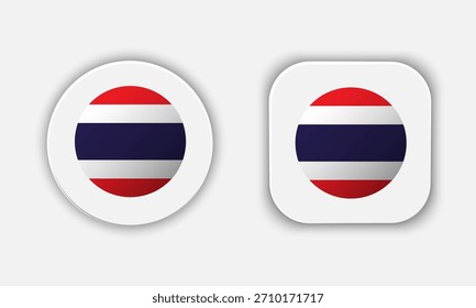 Icono de Botón de bandera nacional redondeado de Tailandia