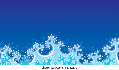 Thailand seamless waves pattern in ocean colors