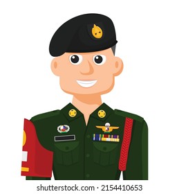 Thailand security guard in simple flat vector. personal profile icon or symbol. people concept vector illustration.