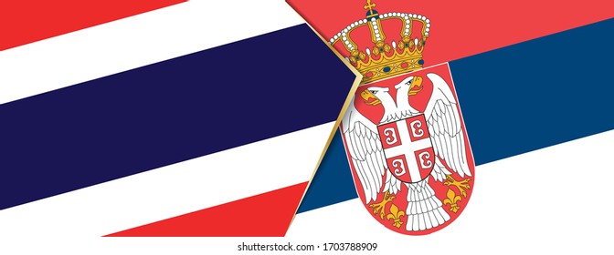 Thailand and Serbia flags, two vector flags symbol of relationship or confrontation.
