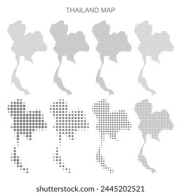 Thailand  Set of Dotted Map Vector Illustrator 