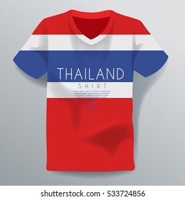 Thailand Shirt : National Shirt Template : Vector Illustration