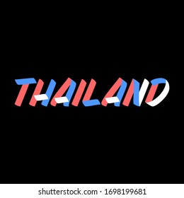 Thailand sign brush paint lettering on black background. Design templates for greeting cards, overlays, posters