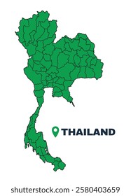 Thailand simple flat vector illustration map