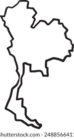 Thailand simple map outline vector