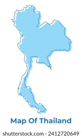 Thailand simple outline map vector illustration