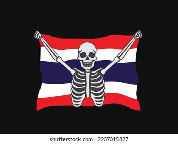 thailand skull football fans flag