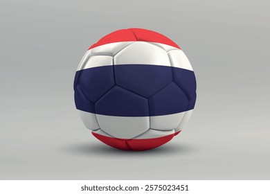 Thailand soccer ball featuring the national flag design on a gray background