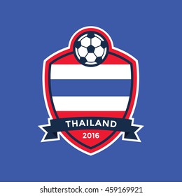 Thailand soccer team with flag. vector
