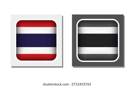 Icono de bandera redondeada cuadrada de Tailandia