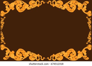 Thailand striped frame on a brown background.