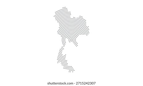 Thailand Stylized halftone dot map with concentric circular pattern
