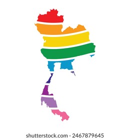 thailand swoosh silhouette rainbow map