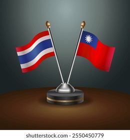 A tabela da Tailândia e de Taiwan sinaliza a relação com o plano de fundo de gradiente. Ilustração de vetor