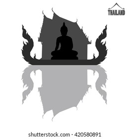 Thailand temple buddha and thai striped