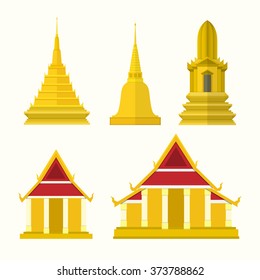 Thailand temple elements. vector illustration.