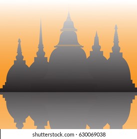 Thailand temple elements. vector illustration.