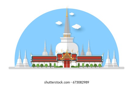 thailand  temple flash design element  for you design use for web banner backdrop or background ,vector illustration