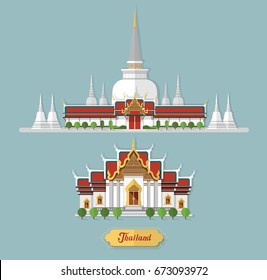 thailand  temple flash design element  for you design use for web banner backdrop or background ,vector illustration