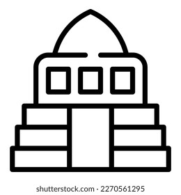 Thailand temple icon outline vector. National day. Culture architecture